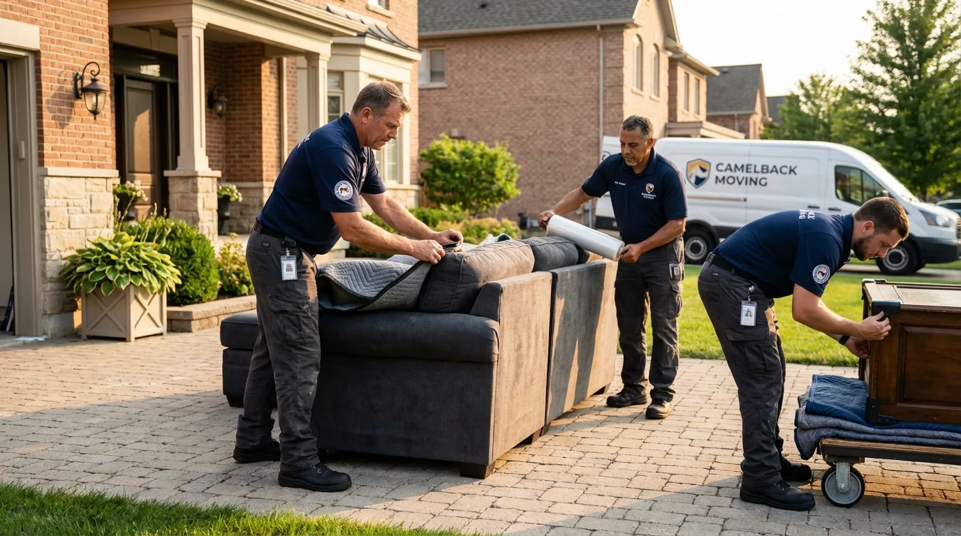 Large estate moving crew wrapping furniture in Spencerville, MD